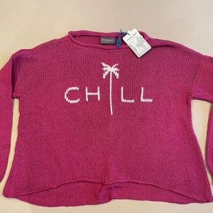Wooden Ships CHILL  Palm Tree Sweater M/L Brand New